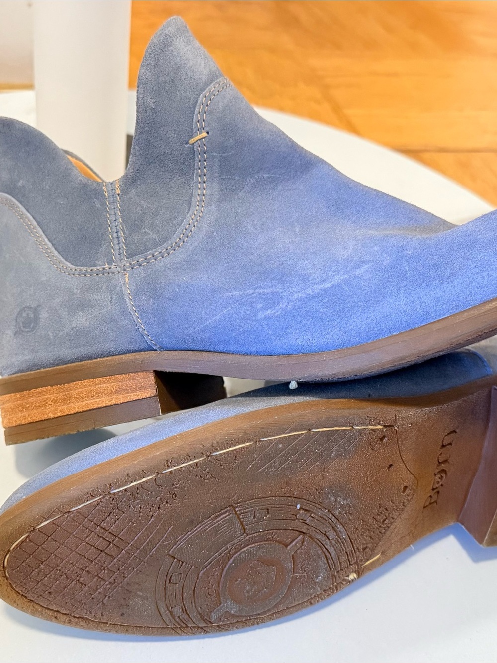 Born Blue Suede Women's Ankle Boots
